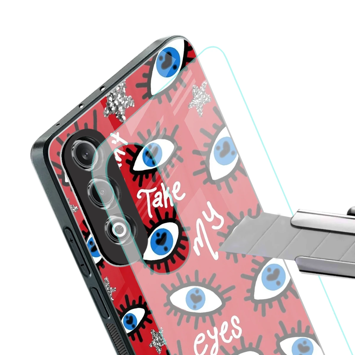 Eyes On You stylish phone case for oneplus nord ce 4 | glossy glass and slim fit