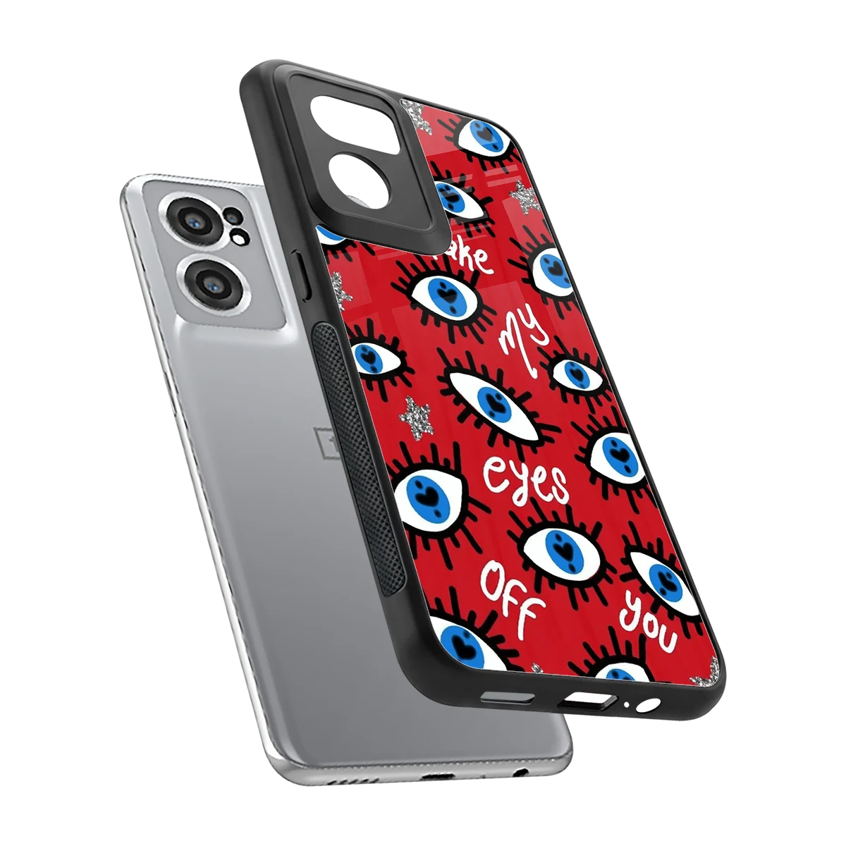 Eyes On You sleek oneplus nord ce 2 cover with tempered glass back and TPU edges