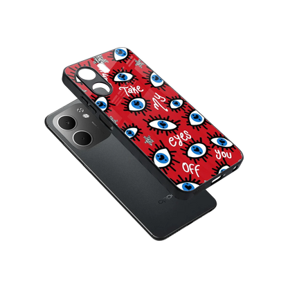 Eyes On You sleek oppo a5x 5g cover with tempered glass back and TPU edges