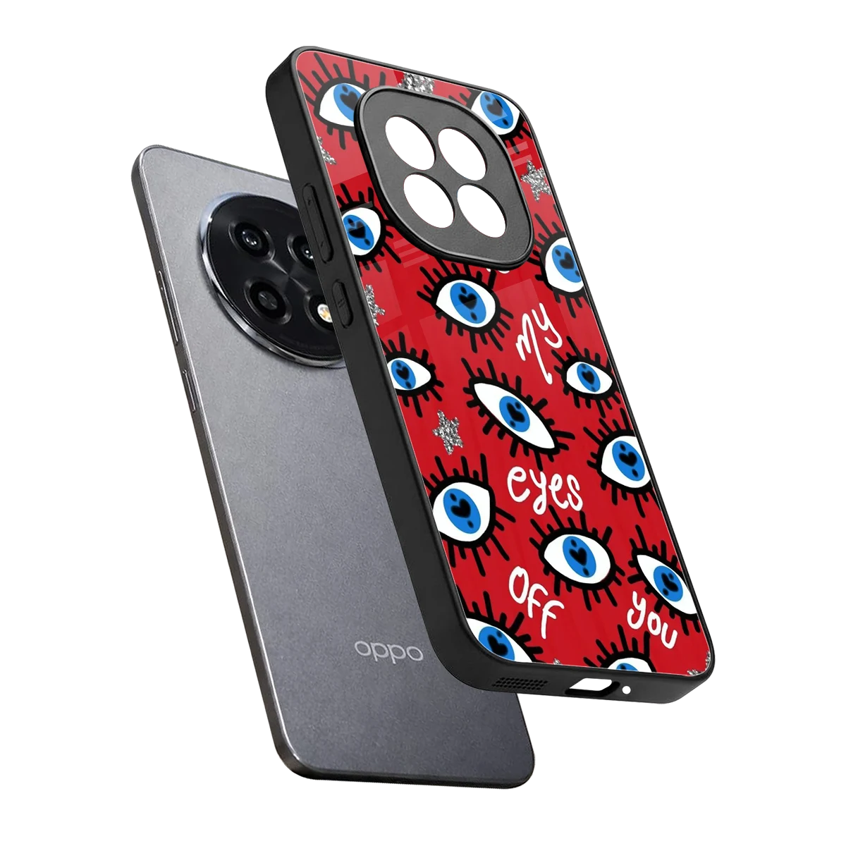 Eyes On You sleek oppo f29 pro 5g cover with tempered glass back and TPU edges