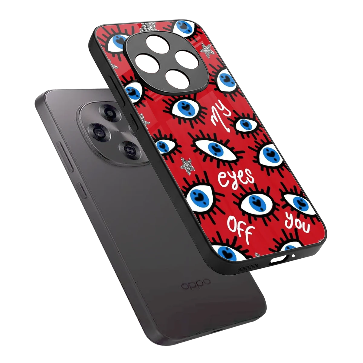 Eyes On You sleek oppo f31 pro 5g cover with tempered glass back and TPU edges