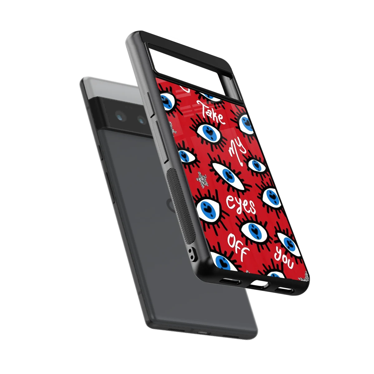 Eyes On You sleek google pixel 6 pro cover with tempered glass back and TPU edges