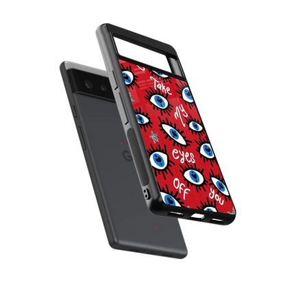 Eyes On You sleek google pixel 6 cover with tempered glass back and TPU edges