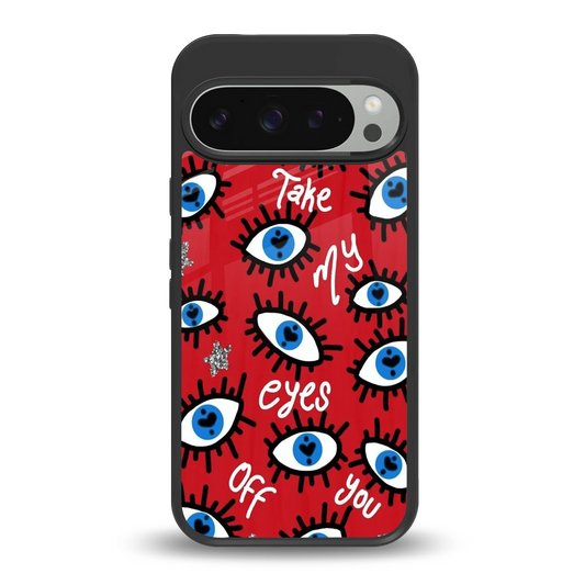 Eyes On You back phone cover | glass case for google pixel 9 pro