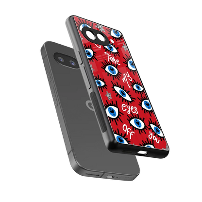 Eyes On You sleek google pixel 9a cover with tempered glass back and TPU edges