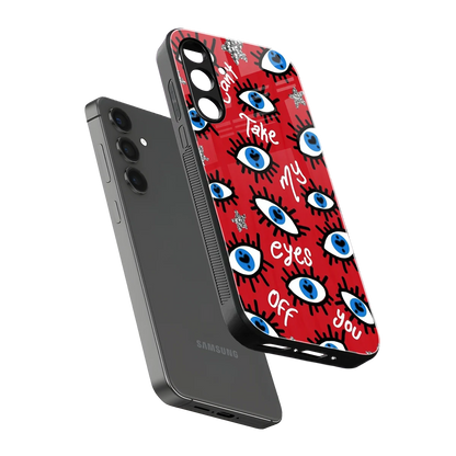 Eyes On You sleek samsung galaxy a55 5g cover with tempered glass back and TPU edges