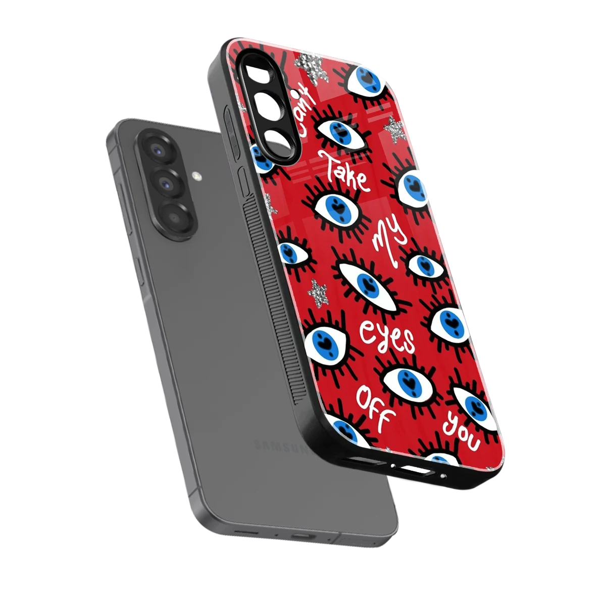 Eyes On You sleek samsung galaxy a37 5g cover with tempered glass back and TPU edges