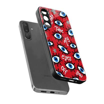 Eyes On You sleek samsung galaxy m56 5g cover with tempered glass back and TPU edges