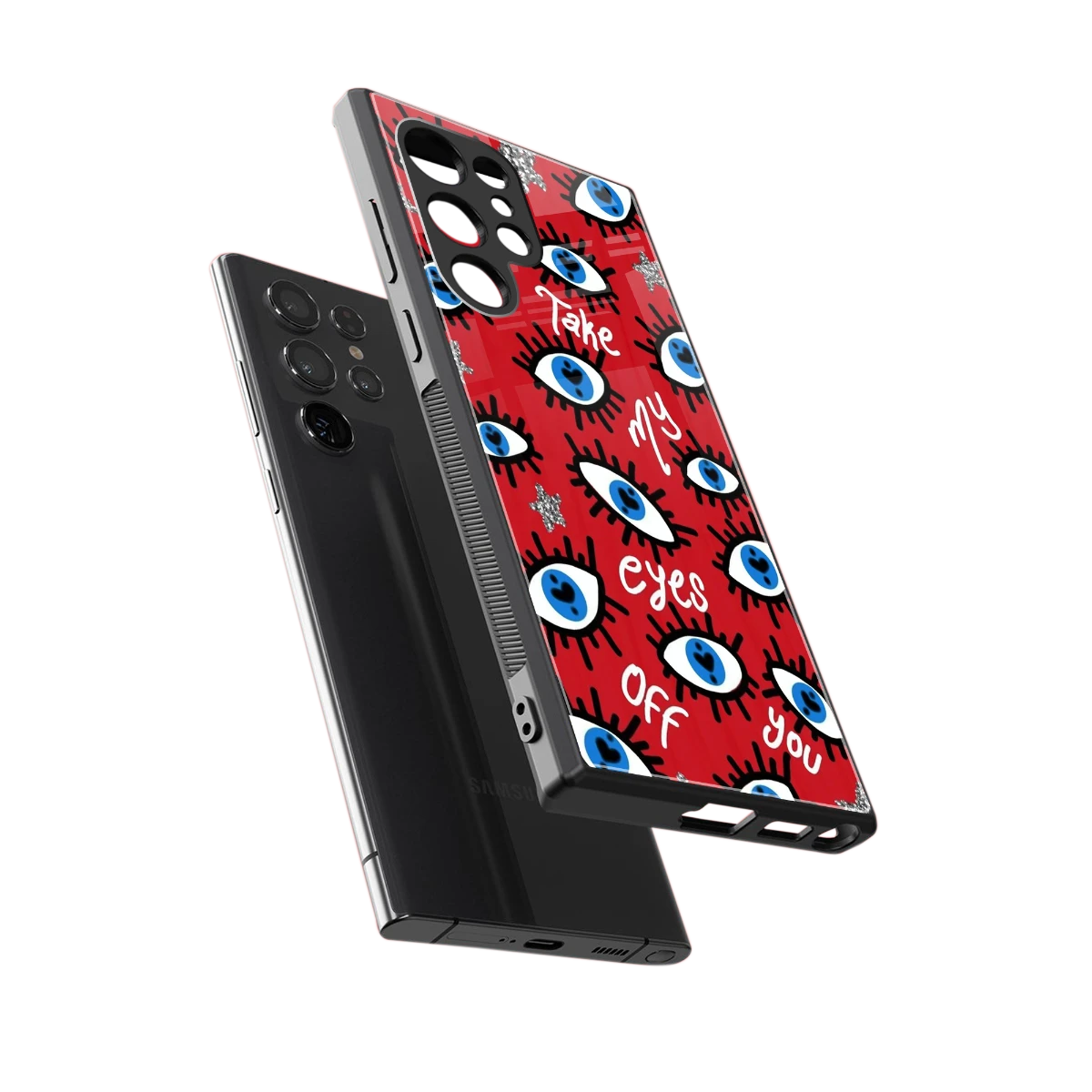 Eyes On You sleek samsung galaxy s23 ultra cover with tempered glass back and TPU edges