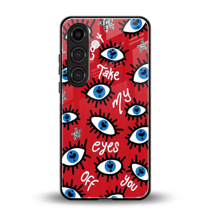 Eyes On You back phone cover | glass case for samsung galaxy s24 plus