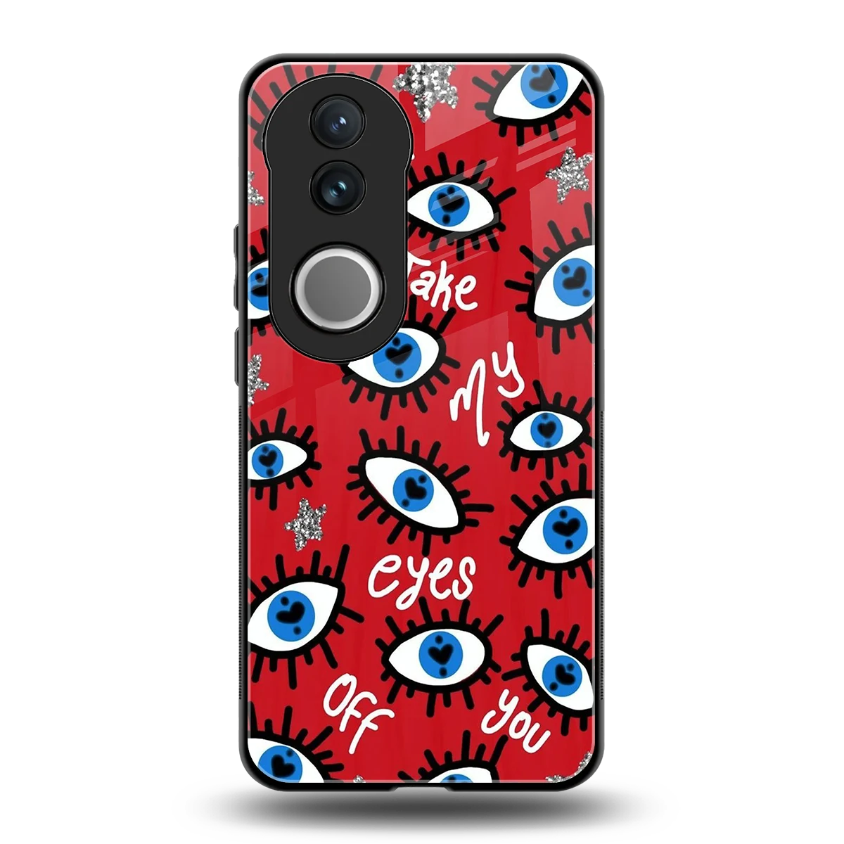 Eyes On You back phone cover | glass case for vivo v50