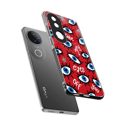 Eyes On You sleek vivo v50 cover with tempered glass back and TPU edges