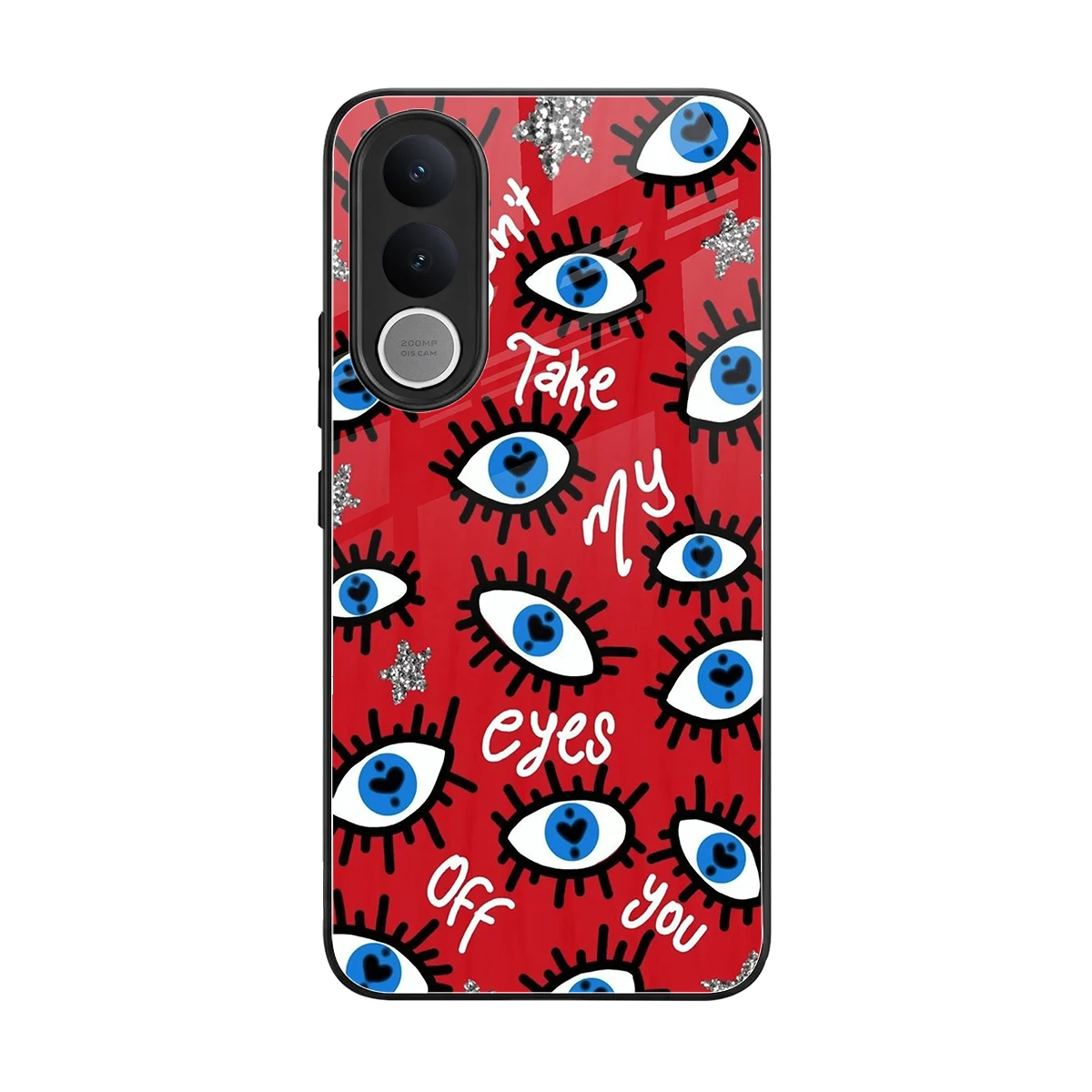 Eyes On You back phone cover | glass case for vivo v70 fe