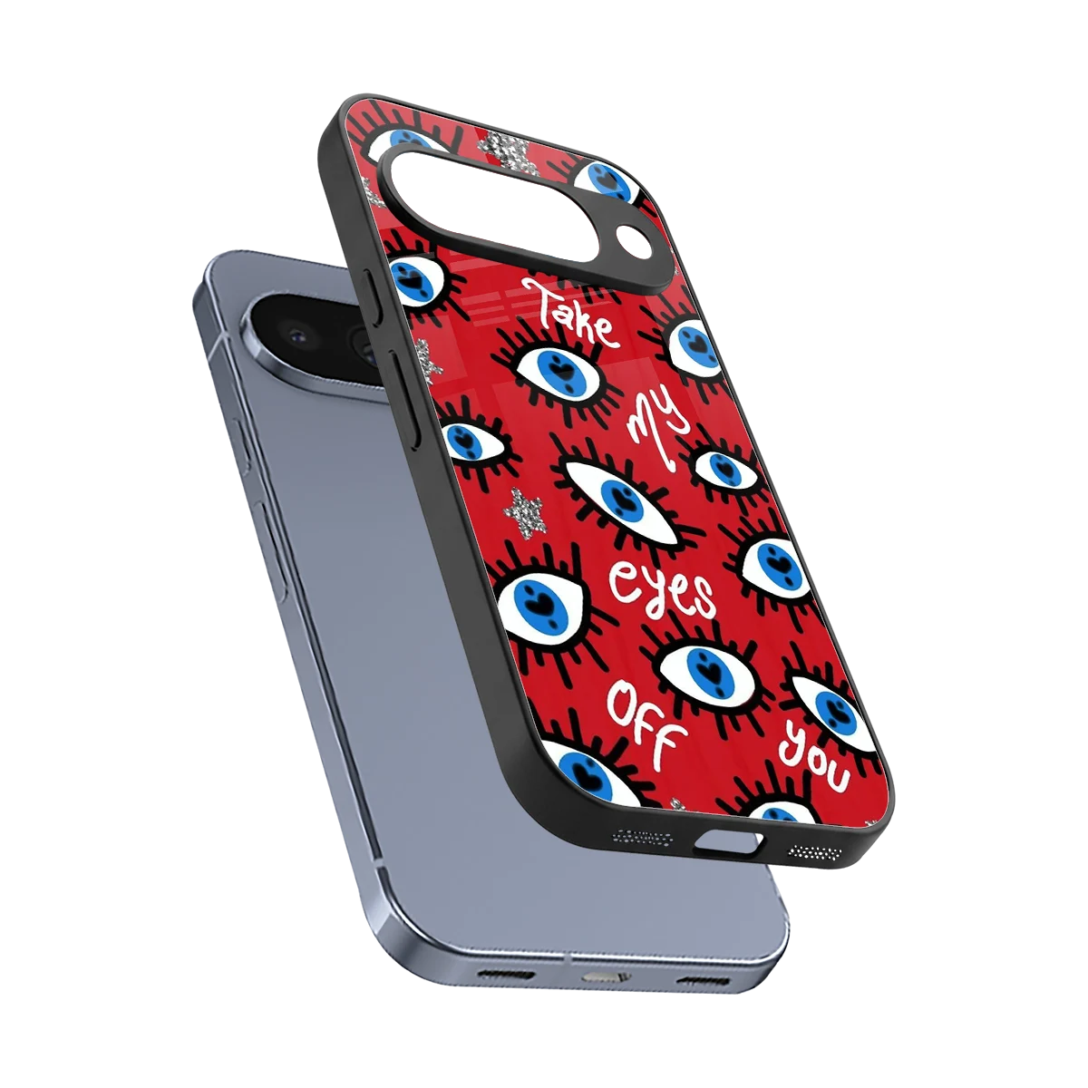 Eyes On You sleek google pixel 10 cover with tempered glass back and TPU edges