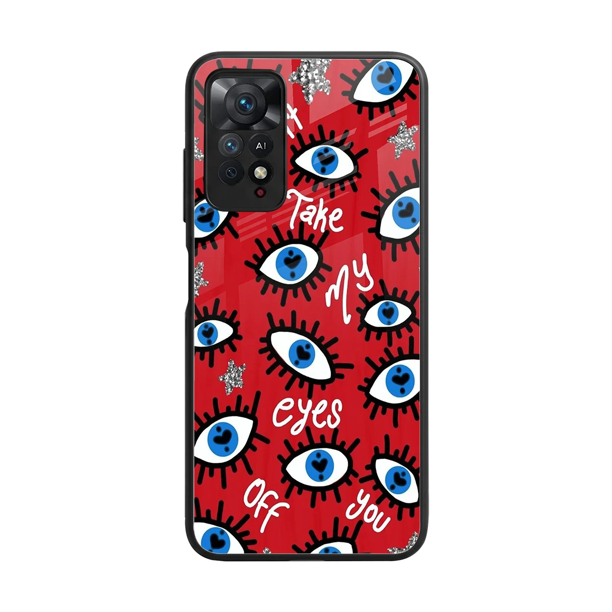 Eyes On You back phone cover | glass case for redmi note 11 pro