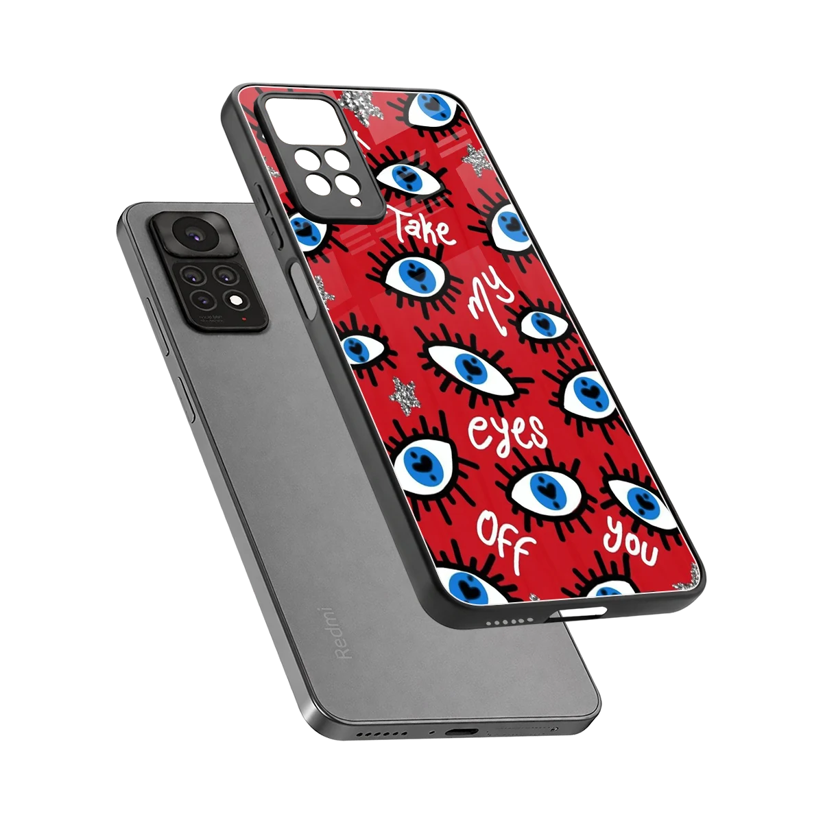 Eyes On You sleek redmi note 11 pro cover with tempered glass back and TPU edges