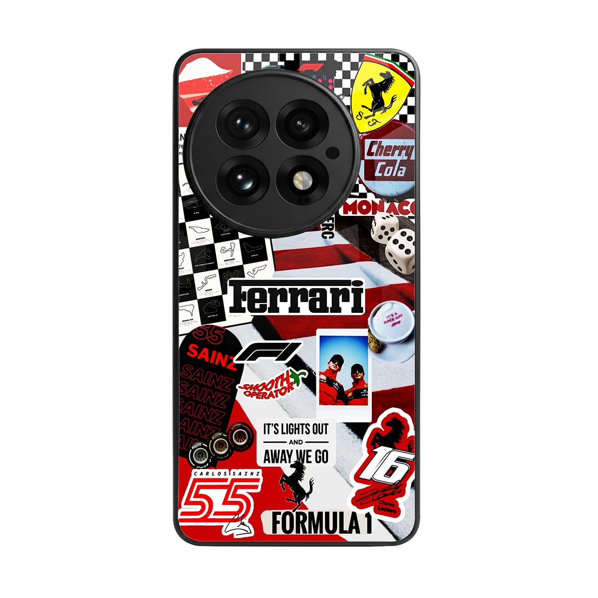 F1 Icon back phone cover | glass case for oneplus 13