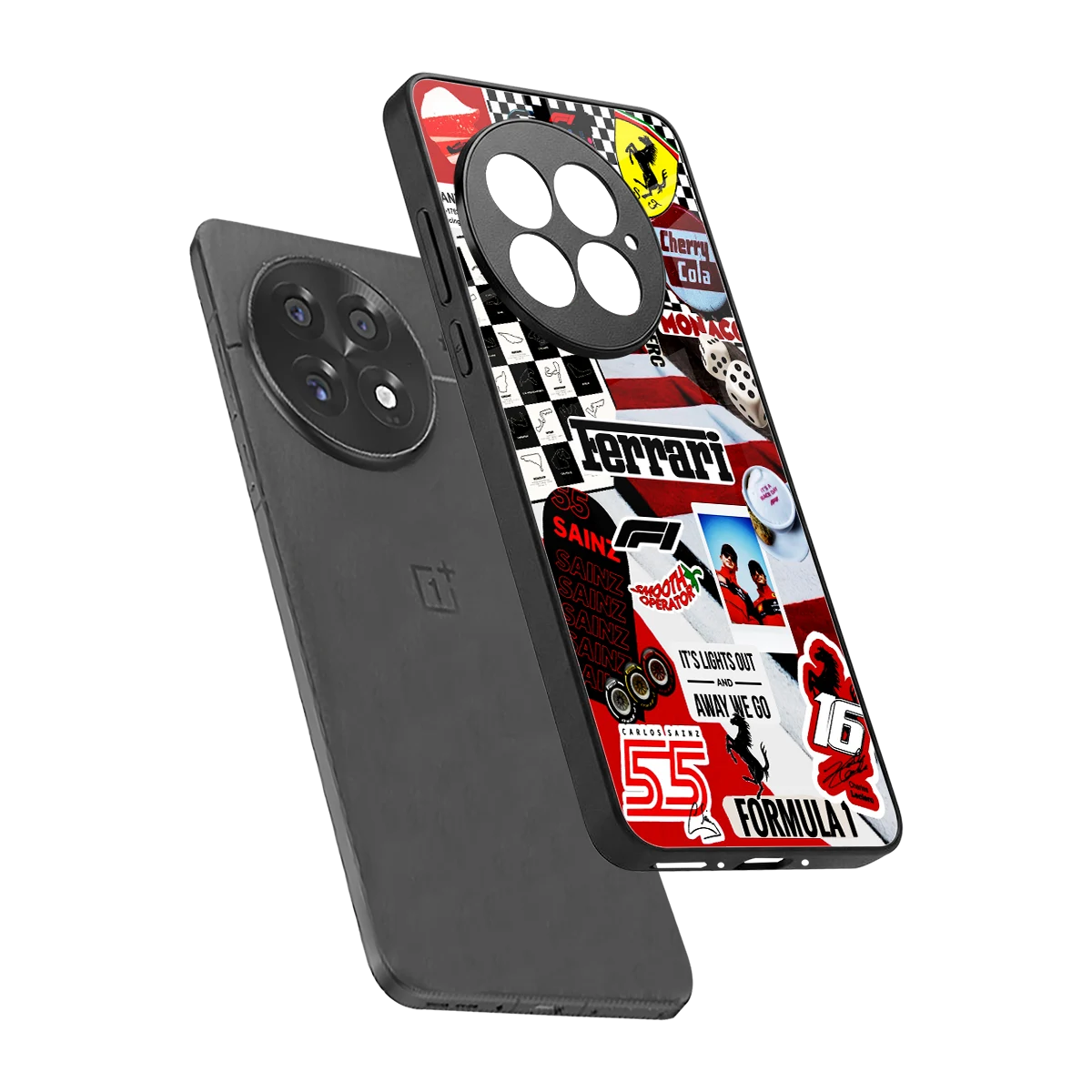 F1 Icon sleek oneplus 13 cover with tempered glass back and TPU edges