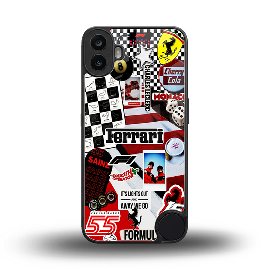 F1 Icon back phone cover | glass case for cmf nothing phone 1