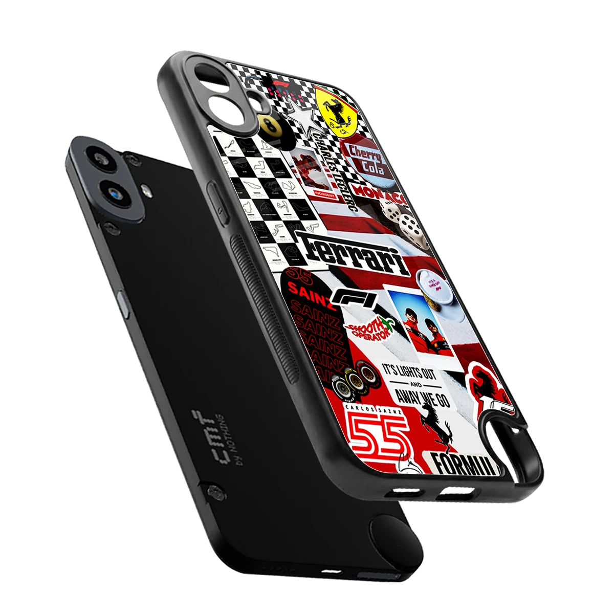 F1 Icon sleek cmf nothing phone 1 cover with tempered glass back and TPU edges