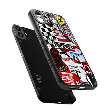 F1 Icon sleek cmf nothing phone 1 cover with tempered glass back and TPU edges