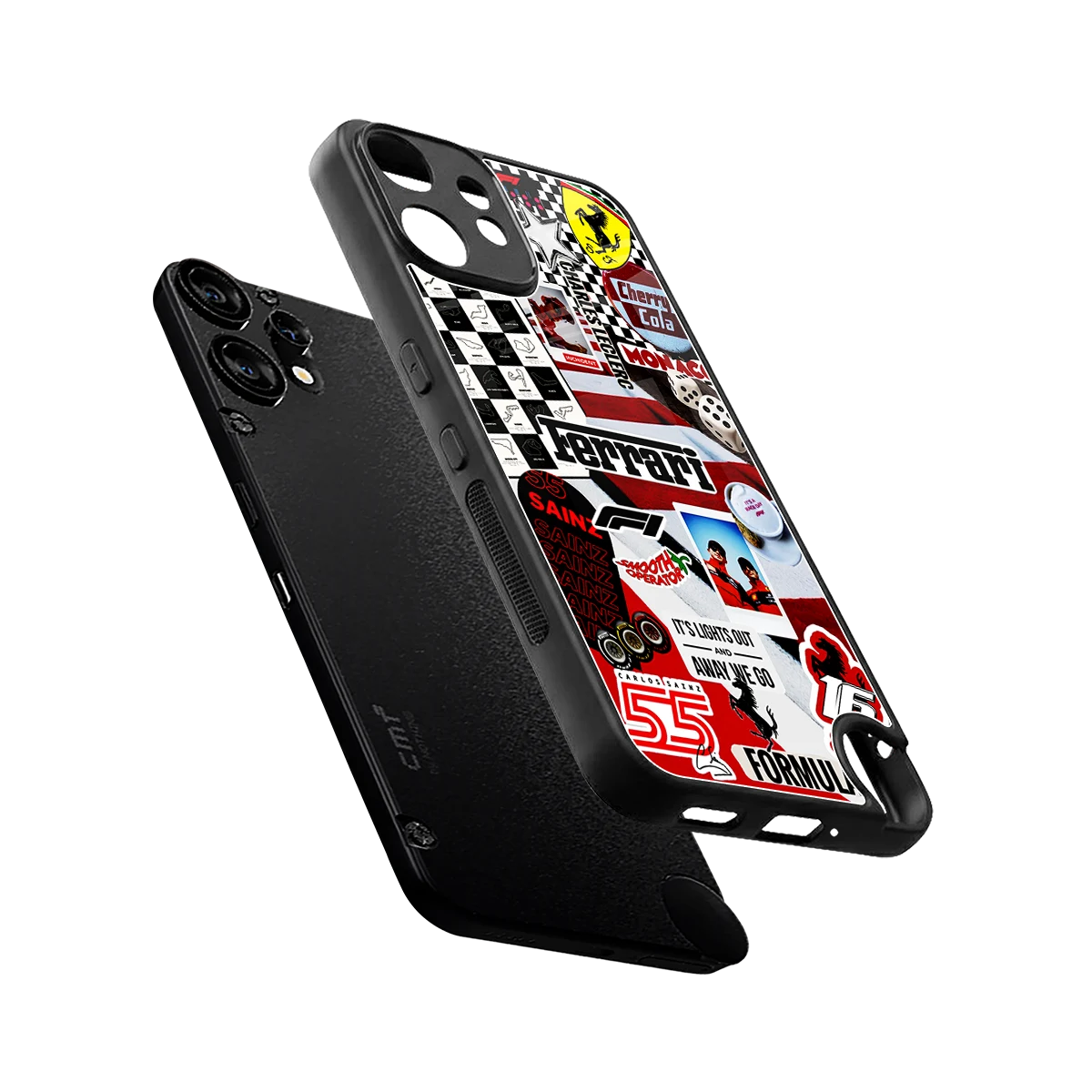 F1 Icon sleek cmf nothing phone 2 pro cover with tempered glass back and TPU edges