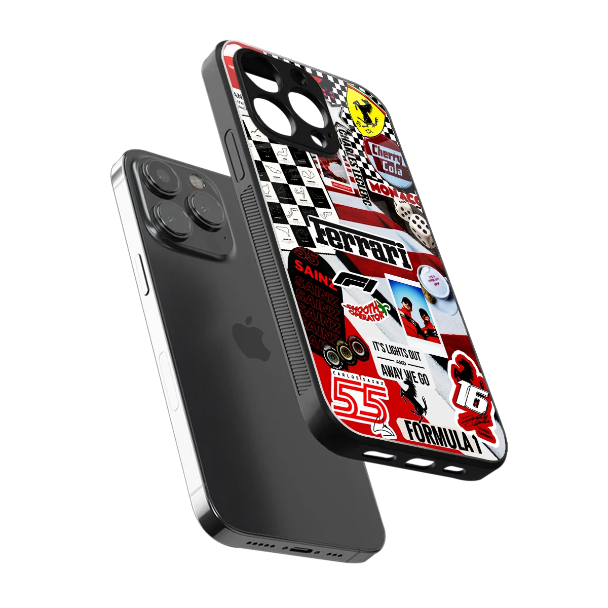 F1 Icon sleek iphone 11 pro max cover with tempered glass back and TPU edges