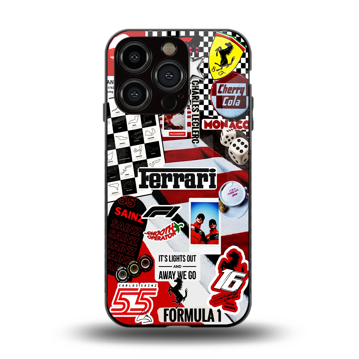 F1 Icon back phone cover | glass case for iphone 13 pro
