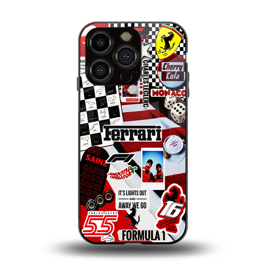 F1 Icon back phone cover | glass case for iphone 13 pro