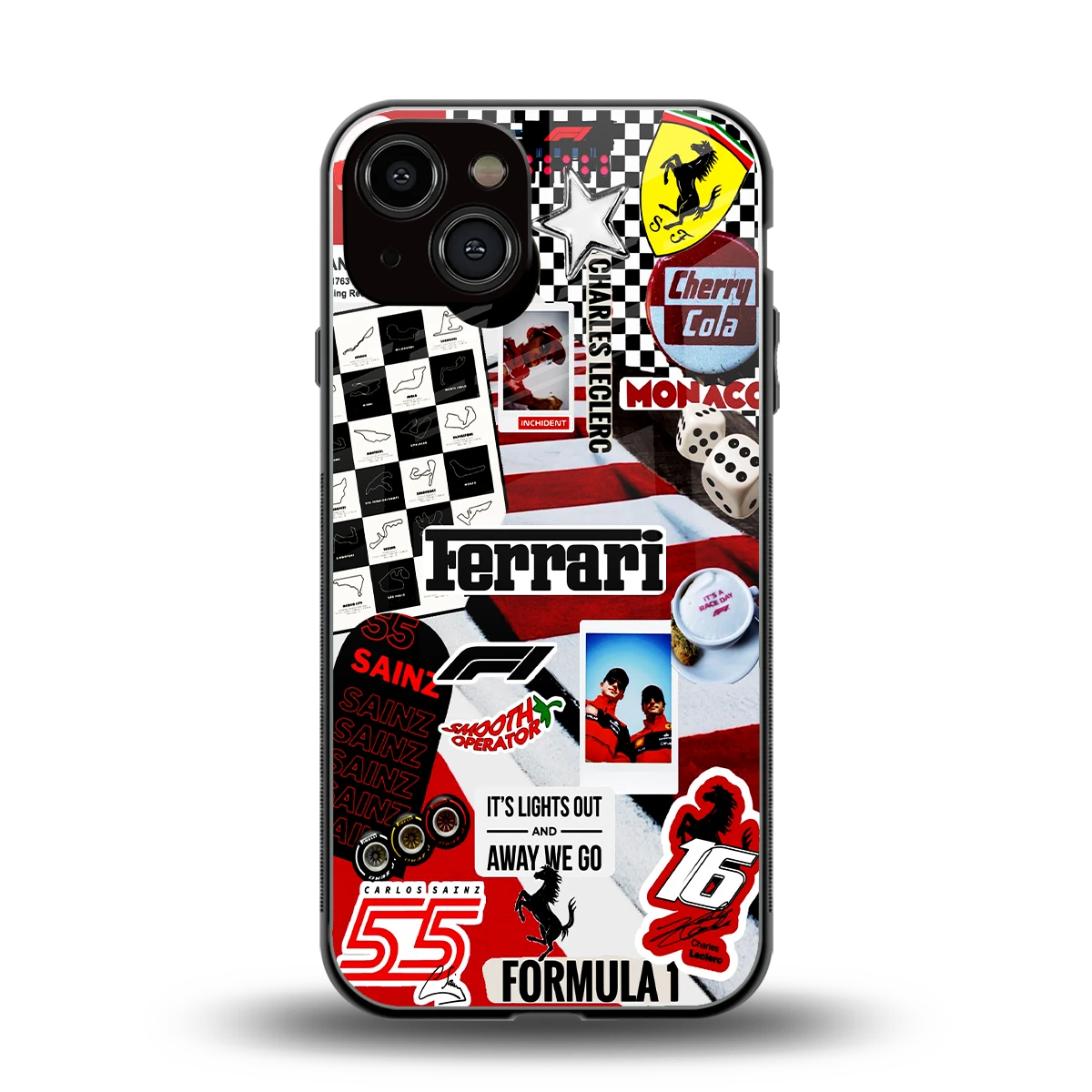 F1 Icon back phone cover | glass case for iphone 13