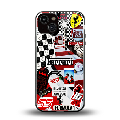 F1 Icon back phone cover | glass case for iphone 13