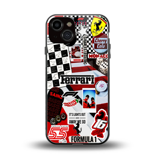 F1 Icon back phone cover | glass case for iphone 13