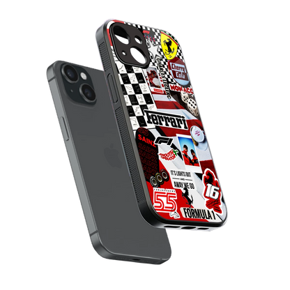 F1 Icon sleek iphone 13 cover with tempered glass back and TPU edges