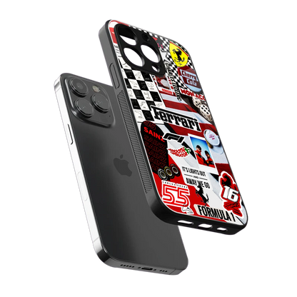 F1 Icon sleek iphone 15 pro max cover with tempered glass back and TPU edges