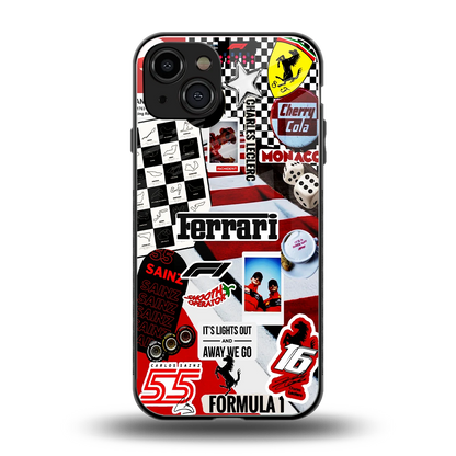 F1 Icon back phone cover | glass case for iphone 15