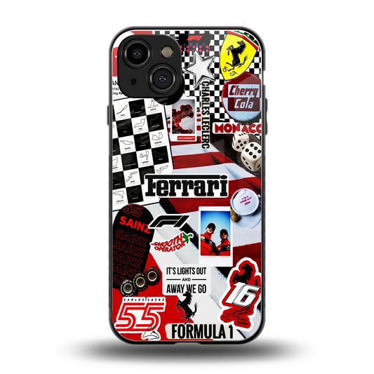 F1 Icon back phone cover | glass case for iphone 15