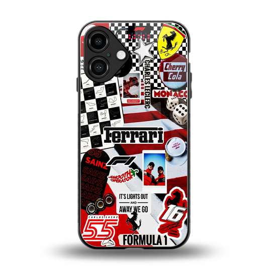 F1 Icon back phone cover | glass case for iphone 16 plus