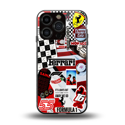 F1 Icon back phone cover | glass case for iphone 16 pro