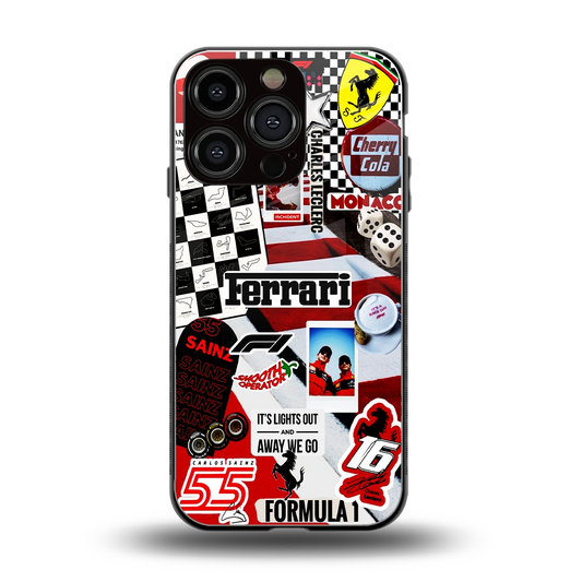 F1 Icon back phone cover | glass case for iphone 16 pro