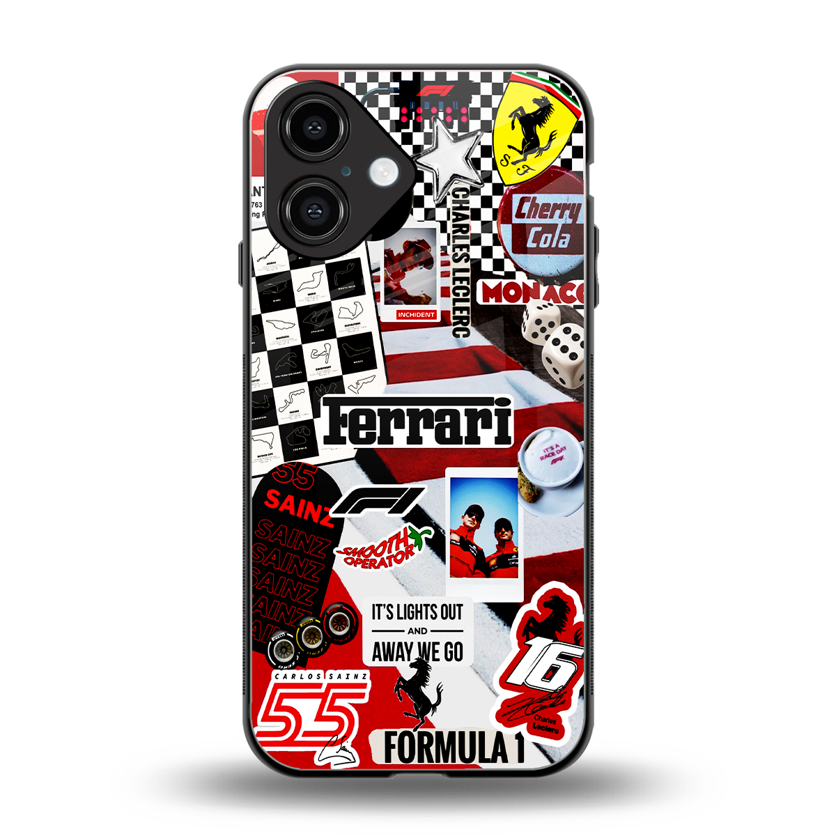 F1 Icon back phone cover | glass case for iphone 16