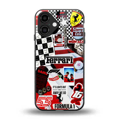 F1 Icon back phone cover | glass case for iphone 16