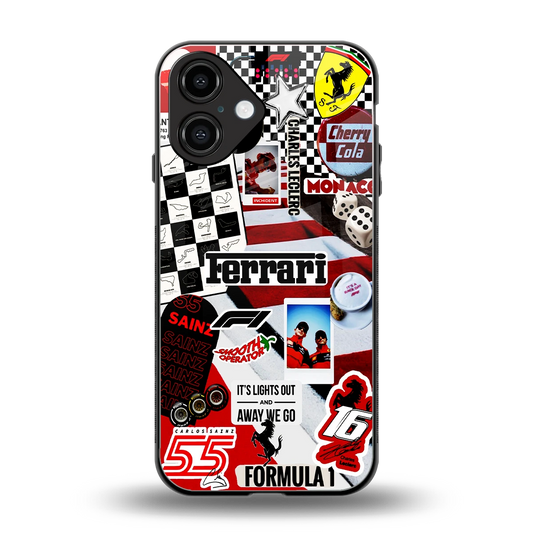 F1 Icon back phone cover | glass case for iphone 16