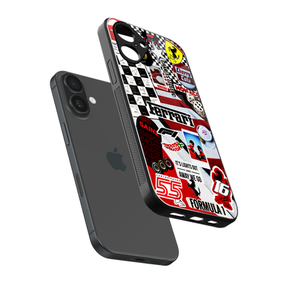 F1 Icon sleek iPhone 16 cover with tempered glass back and TPU edges