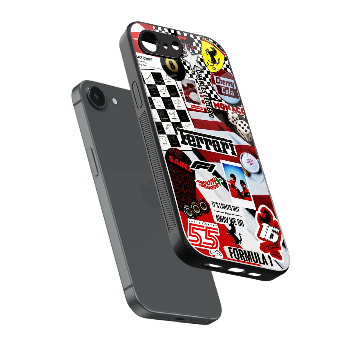 F1 Icon sleek iphone 17e cover with tempered glass back and TPU edges