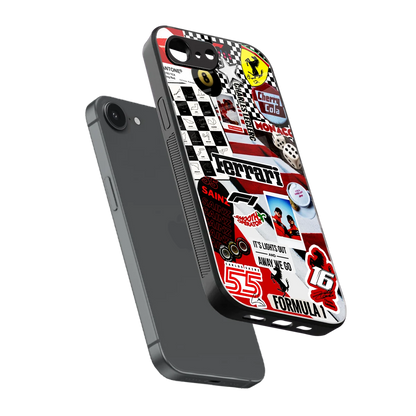 F1 Icon sleek iphone 17e cover with tempered glass back and TPU edges