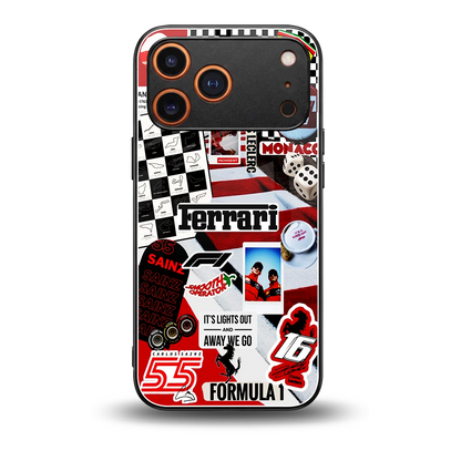 F1 Icon back phone cover | glass case for iphone 17 pro max