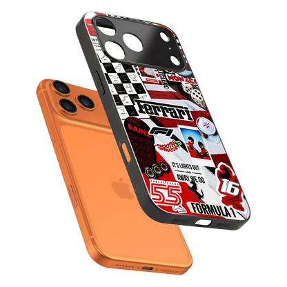 F1 Icon sleek iphone 17 pro max cover with tempered glass back and TPU edges