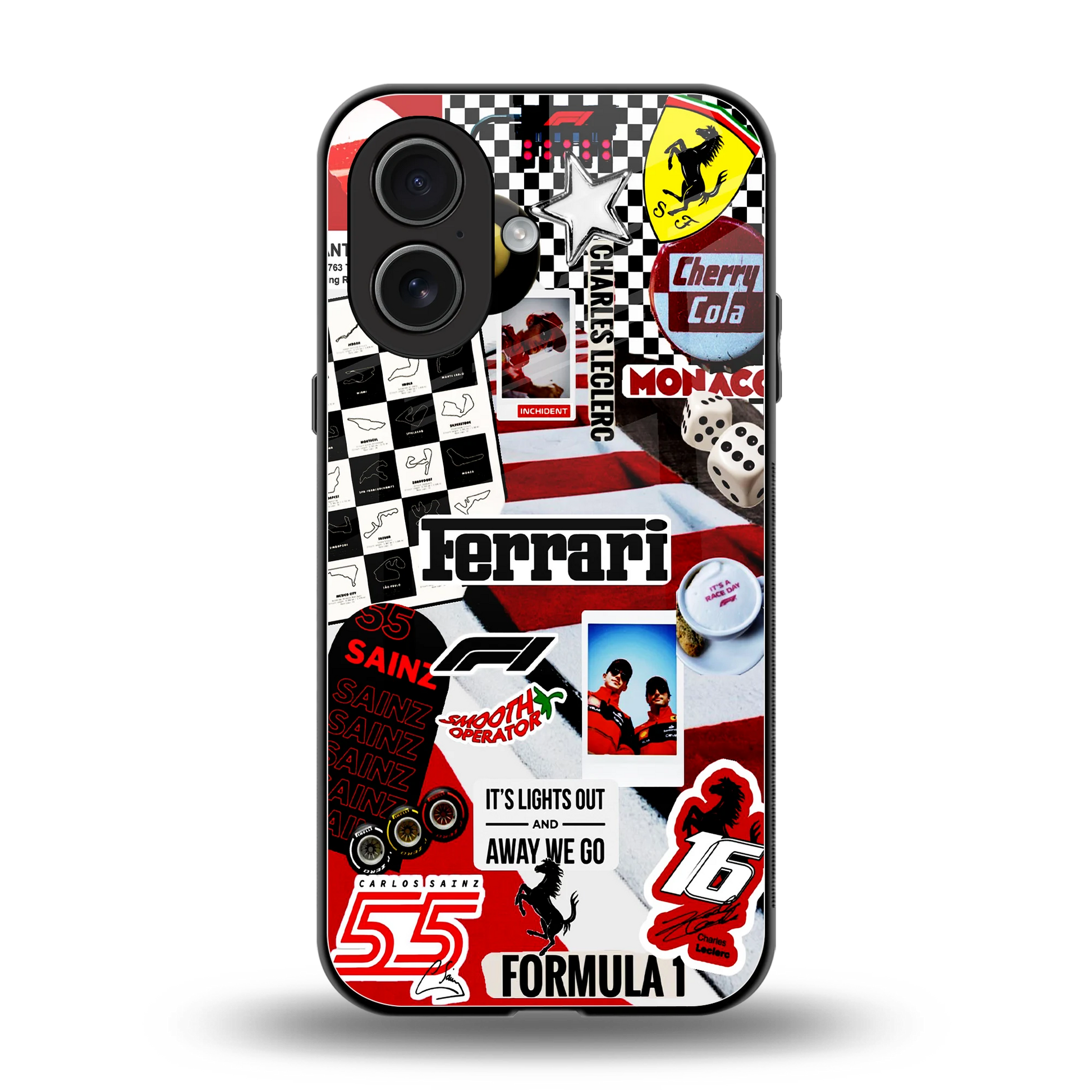 F1 Icon back phone cover | glass case for iphone 17