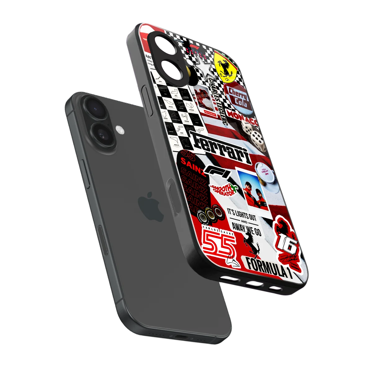 F1 Icon sleek iphone 17 cover with tempered glass back and TPU edges
