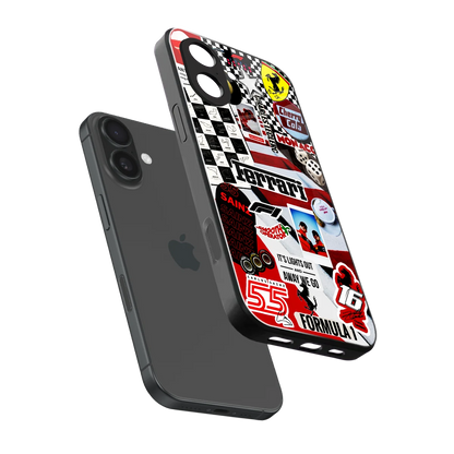 F1 Icon sleek iphone 17 cover with tempered glass back and TPU edges